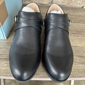 Life Stride Adley Womens Ankle Boots in Black Leather Booties Zipper Size 8M